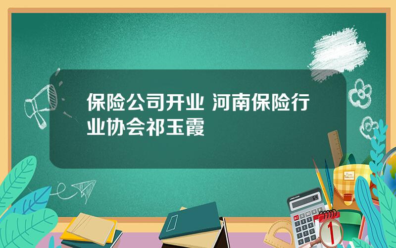 保险公司开业 河南保险行业协会祁玉霞